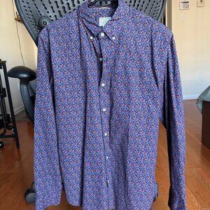 J. Crew Secret Wash Shirt, Micro Floral Print (Size Slim Untucked M)